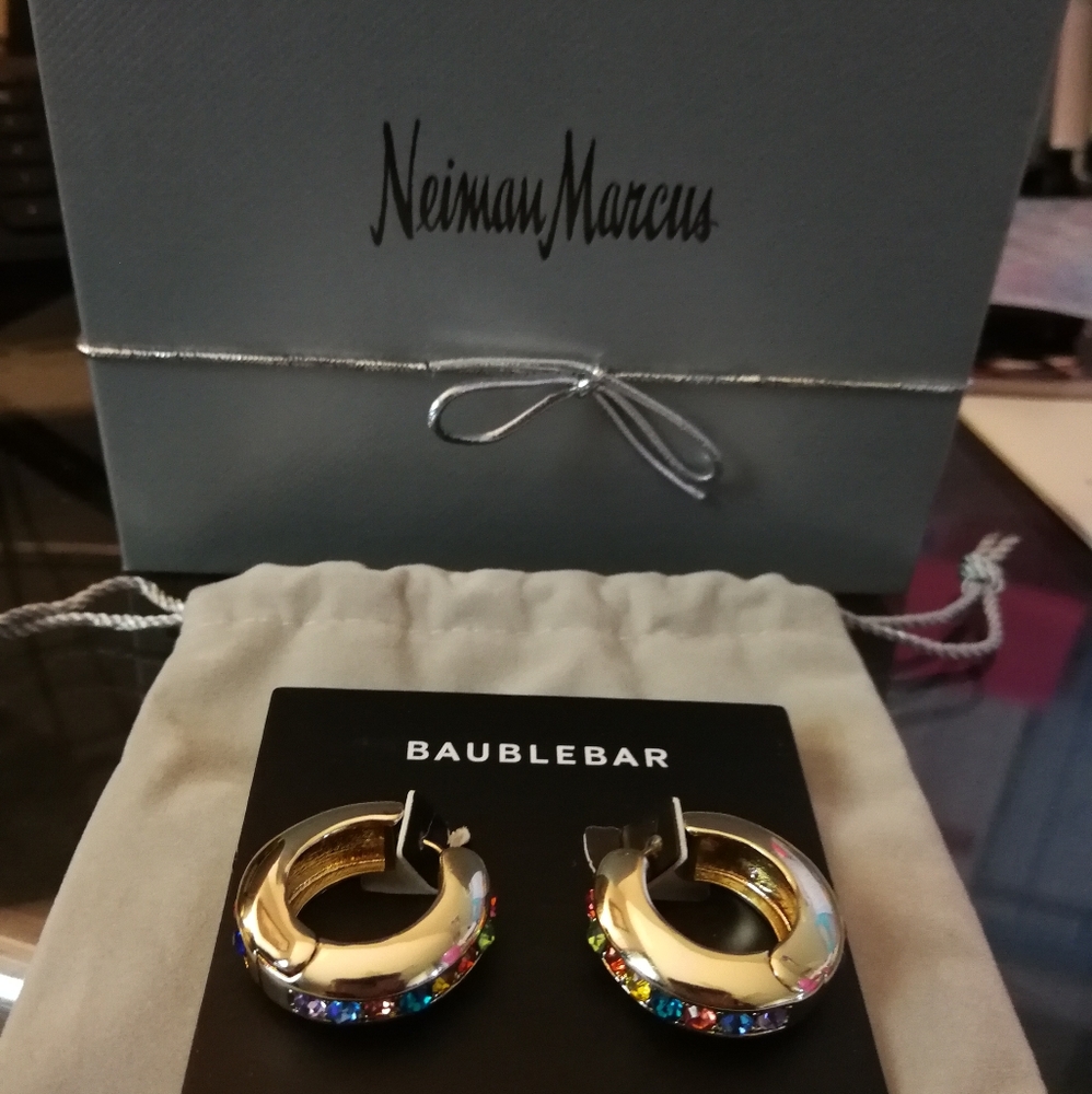 Baublebar gold-tone multi-jeweled huggie earrings